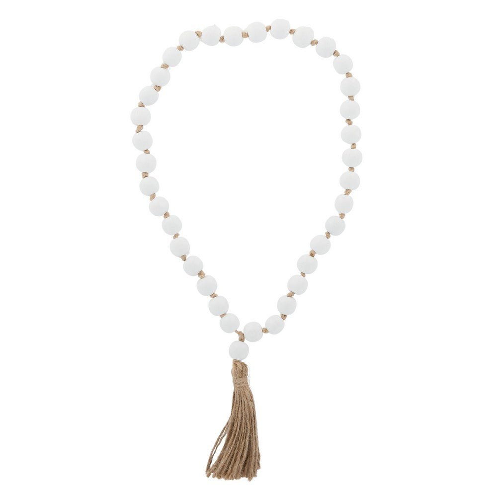 Wooden Hanging Beads White