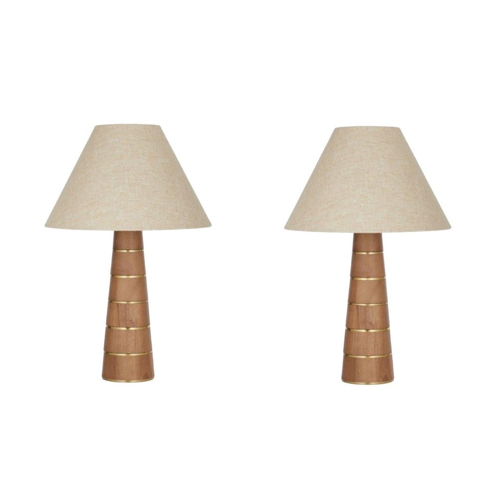 Wood and store gold lamp