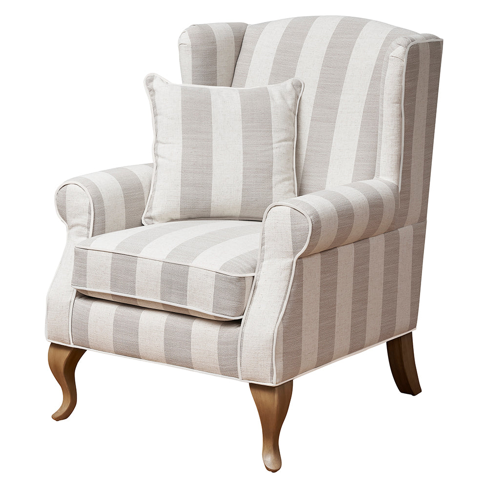 Beige striped accent online chair